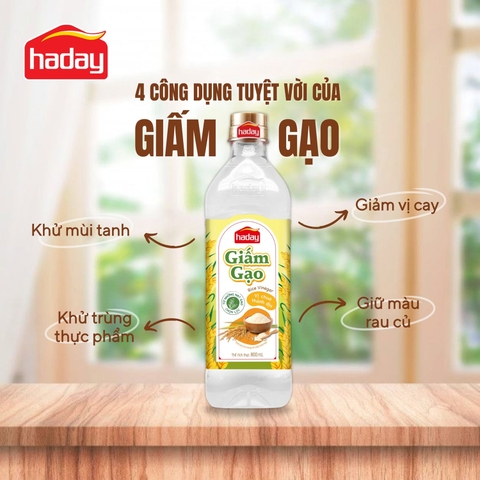 Gấm gạo lên men tự nhiên HADAY (Hải Thiên) 800ml VTF-GG800 - Làm nước chấm, Làm salad, Ngâm chua, Chế biến món ăn