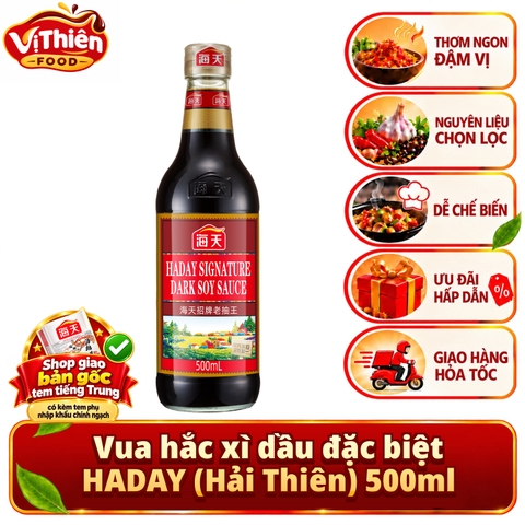 Hắc xì dầu hảo hạng HADAY (Hải Thiên) 500ml VTF-HXD500 - Ướp và tạo màu món ăn thêm hấp dẫn, chay mặn đều dùng được