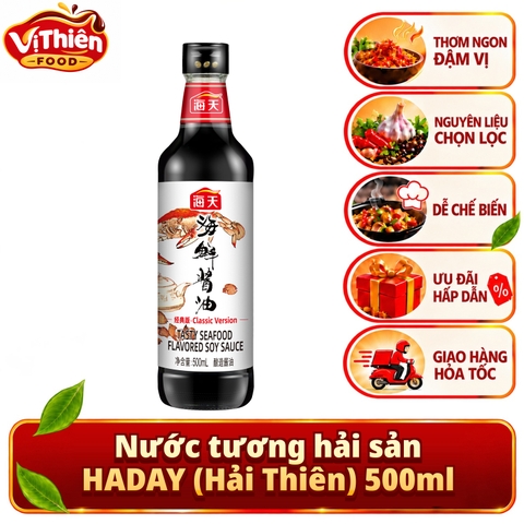 Nước tương hải sản HADAY (Hải Thiên) 500ml VTF-NTHS500 - Nội địa Trung, xì dầu, tàu vị yểu, lên men tự nhiên