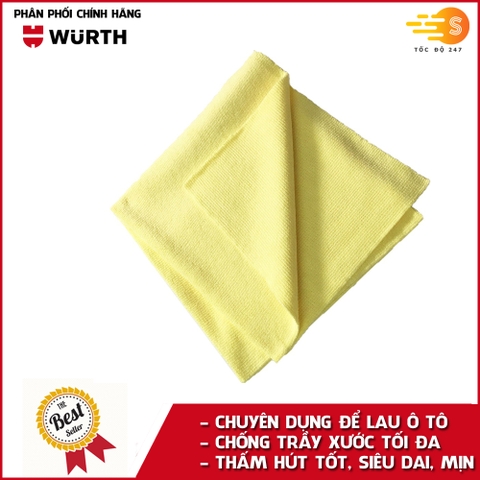 Khăn lau ô tô chuyên dụng chống trầy xước Microfiber Wurth 40x40cm - nhiều màu