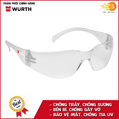 Kính bảo hộ mắt siêu bền chống bụi, trầy xước, gãy chuyên dụng Wurth WU-SG