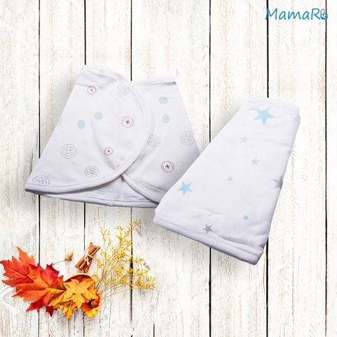 Yếm ăn vải sợi tre cho bé sơ sinh đến 3 tuổi 50x28 Mamaru MA-YEM03 - Diệt khuẩn, hút ẩm tốt, kháng tia UV