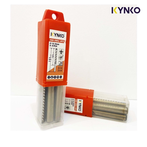 MŨI KHOAN INOX KYNKO Ø12mm HSS-M2-120 (VỈ 05 CHIẾC)