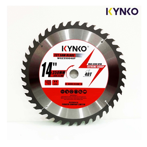 LƯỠI CƯA GỖ TCT 40 RĂNG Ø 350mm KYNKO WGZ350040P