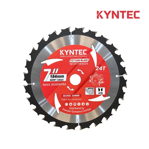 LƯỠI CƯA GỖ TCT 184MM 24 RĂNG KYNTEC WCKT184024