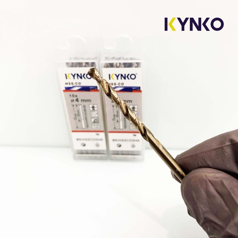 Mũi khoan Inox HSS-CO5 Kynko 5% Cobalt Ø 4mm MKI-HSS-CO5-040 Coban (VỈ 10 CHIẾC)