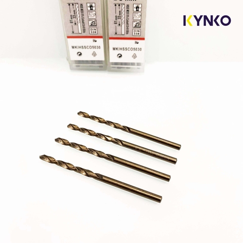 Mũi khoan Inox HSS-CO5 Kynko 5% Cobalt Ø 3mm MKI-HSS-CO5-030 Coban (VỈ 10 CHIẾC)