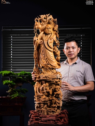 TƯỢNG ĐẠT MA HÀNG LONG PHỤC LÂN - GỖ HOÀNG ĐÀN