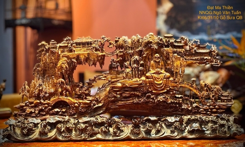 TƯỢNG ĐẠT MA NGỒI THIỀN GỖ SƯA