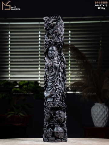 TƯỢNG ĐẠT MA HÀNG LONG PHỤC NGHÊ - GỖ MUN