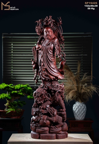 TƯỢNG ĐẠT MA PHỤC LÂN - GỖ TỬ ĐÀN