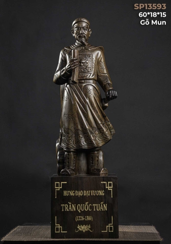 TƯỢNG TRẦN QUỐC TUẤN - GỖ MUN HOA