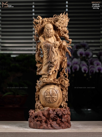 TƯỢNG ĐẠT MA HÀNG LONG PHỤC LÂN - GỖ HOÀNG ĐÀN