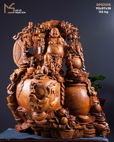 TƯỢNG DI LẶC CỬU PHÚC - GỖ HƯƠNG TA