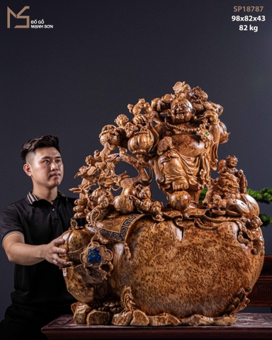 TƯỢNG DI LẶC - GỖ NU NGỌC AM