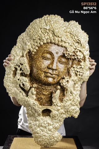 TƯỢNG DIỆN PHẬT - GỖ NU NGỌC AM