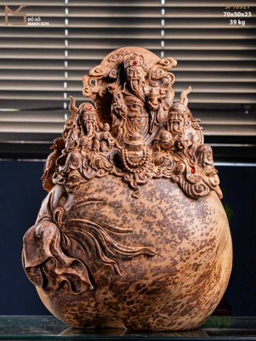 TƯỢNG TAM ĐA PHÚC LỘC THỌ - GỖ NU NGỌC AM