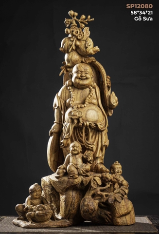 Tượng Di Lặc - Gỗ Sưa Đỏ