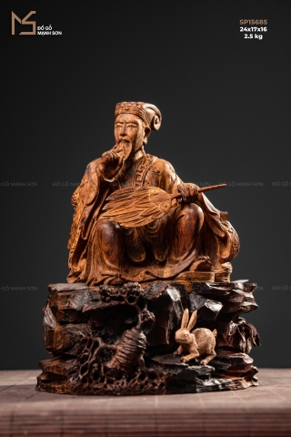 TƯỢNG KHỔNG MINH - GỖ SƯA