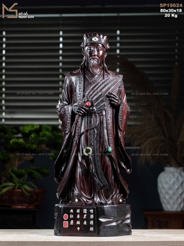 TƯỢNG KHỔNG MINH - GỖ TỬ ĐÀN