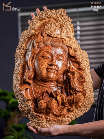 TƯỢNG DIỆN PHẬT - GỖ NU NGỌC AM