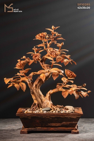 TƯỢNG GỖ CÂY HOA HỒNG CỔ THỤ - GỖ HOÀNG ĐÀN