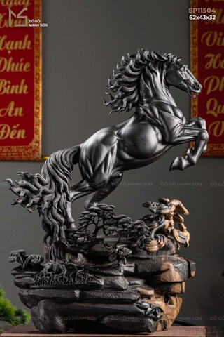 TƯỢNG NHẤT MÃ PHI THIÊN - GỖ MUN SỪNG KHÁNH HÒA