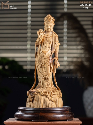 TƯỢNG PHẬT QUAN ÂM - GỖ HOÀNG ĐÀN