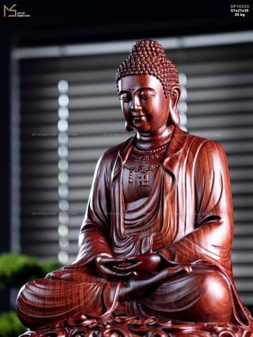 TƯỢNG PHẬT A DI ĐÀ DÁNG NGỒI THIỀN - GỖ TỬ ĐÀN