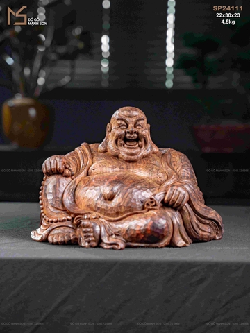 TƯỢNG DI LẶC ĐỤC NHÁT GỖ TRẮC