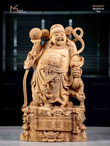 TƯỢNG THẦN TÀI - GỖ HOÀNG ĐÀN