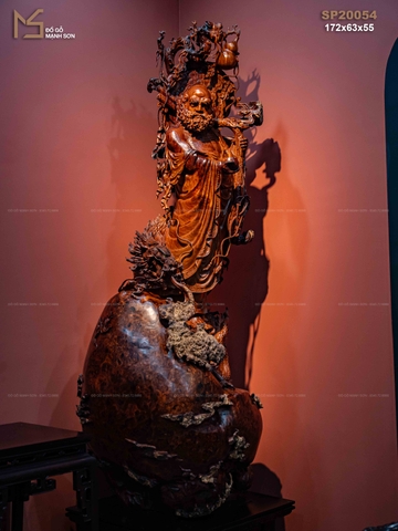 TƯỢNG ĐẠT MA SƯ TỔ - GỖ NU TỬ ĐÀN