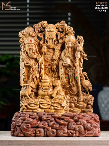 TƯỢNG TAM ĐA - GỖ HOÀNG ĐÀN