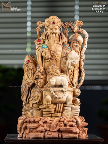 TƯỢNG TAM ĐA - GỖ HOÀNG ĐÀN