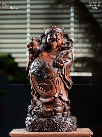 TƯỢNG THẦN TÀI - GỖ TRẮC