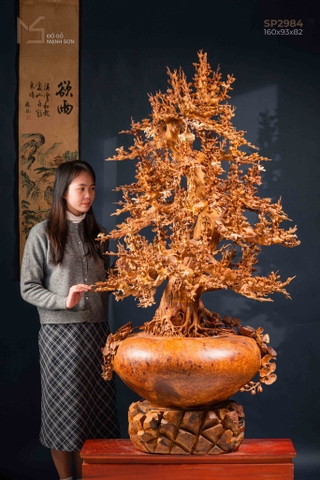 Tượng Bình Mai Bonsai - Gỗ Nu Hương