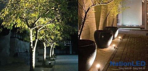Đèn LED cắm cỏ chiếu điểm - Tạo hiệu ứng ánh sáng cho sân vườn