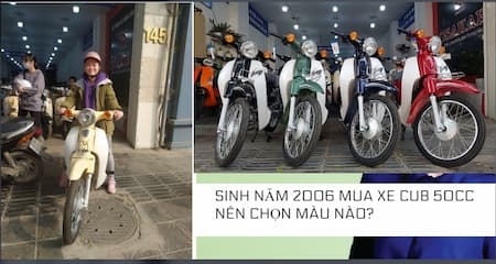 SINH NĂM 2006 MUA XE CUB 50CC NÊN CHỌN MÀU NÀO?