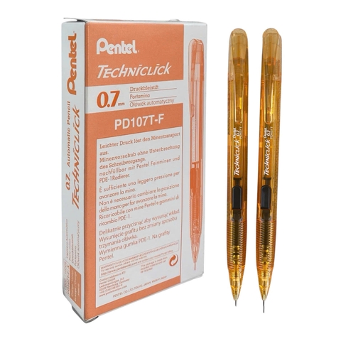 Bút chì bấm Pentel PD107T-F cam (12/144)
