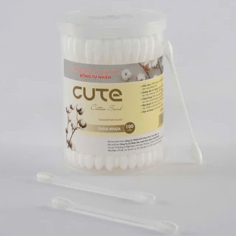 Bông ráy tai người lớn Cute 100 cây thân nhựa