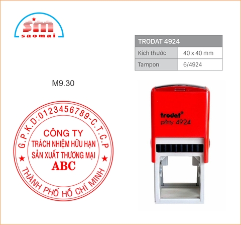 Dấu tròn DN Trodat 4924 đỏ