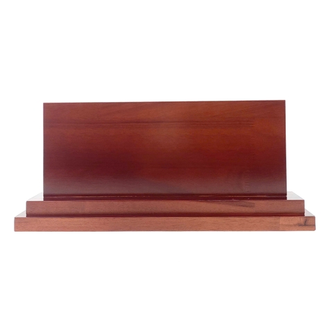 Bảng chức danh đế gỗ DG04 chân 2 cấp 355x70mm, thân trên 310x120mm