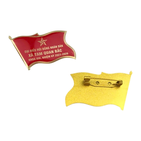 Huy hiệu cài áo đồng / inox hàn kim 004E, Huy hiệu lá cờ, Huy hiệu đại biểu, Huy hiệu đại hội, Cài áo cờ Đảng
