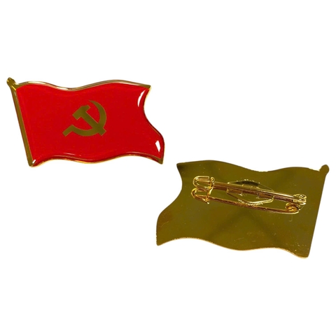 Huy hiệu cài áo inox BT59 / BT60 hàn kim 004S mạ vàng, Huy hiệu lá cờ, Huy hiệu đại biểu, Huy hiệu đại hội, Cài áo cờ Đảng