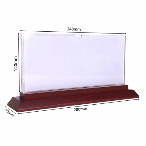 Bảng chức danh đế gỗ DG12 chân 2 cấp 280x70mm, thân trên 240x120mm