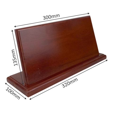 Bảng chức danh đế gỗ ghép DG06 320x100mm thân 300x135mm