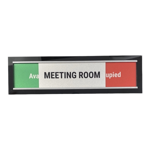 Bảng khung nhôm lùa M71 75x260mm, Biển tên phòng khay trượt thay đổi trạng thái