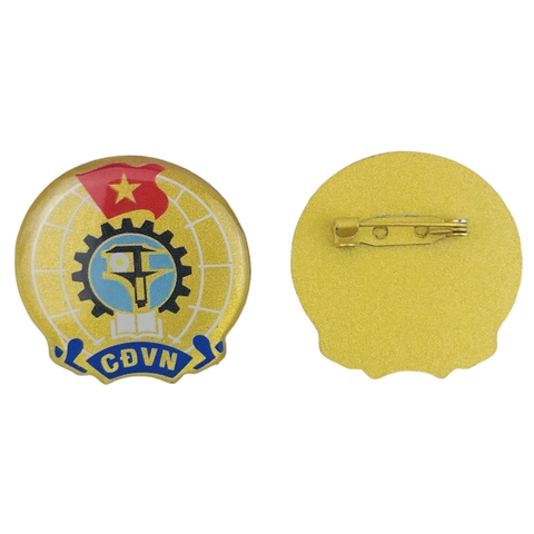 Huy hiệu công đoàn Việt Nam inox 20mm