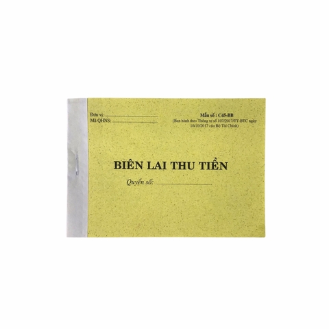 Biên lai thu tiền BTC 9x13cm 2 liên (10/200)