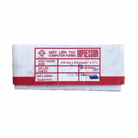 Giấy in liên tục LS K210x279mm 2 liên không chia A4